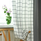Cortina personalizada Rayne Gingham con bloqueo de color y filtrado de luz